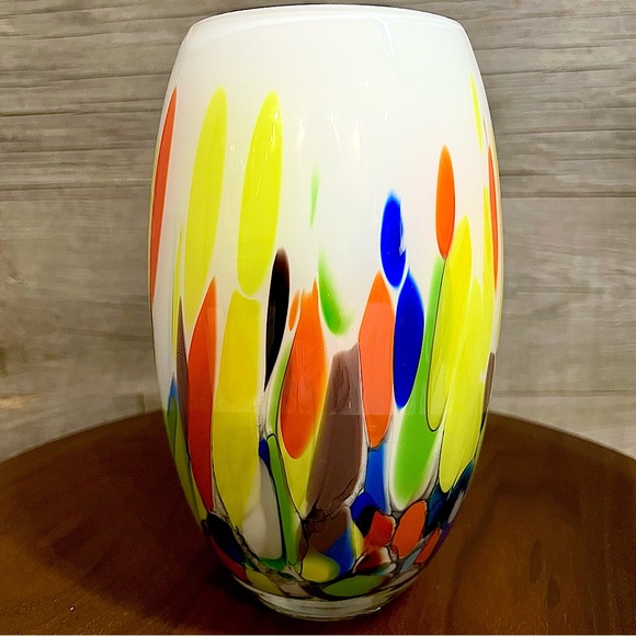 Polish Handblown Glass Vase - Beautiful Home Decor - Picture 1 of 14
